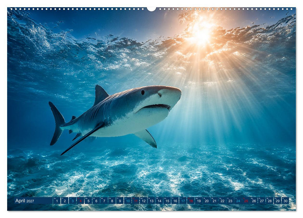 Hai Kalender - Mächtige Haie der Ozeane und geheimnisvollen Unterwasserwelt (CALVENDO Wandkalender 2027)