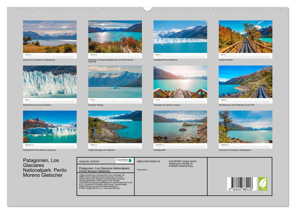 Patagonien, Los Glaciares Nationalpark: Perito Moreno Gletscher (CALVENDO Premium Wandkalender 2027)