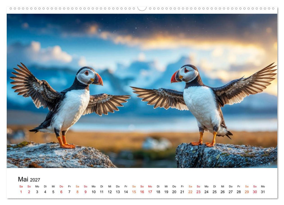 Papageitaucher - Freche Komiker auf Fels und Welle (CALVENDO Wandkalender 2027)