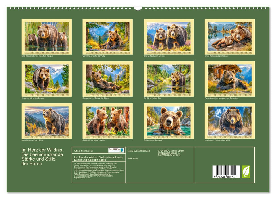 Im Herz der Wildnis. Die beeindruckende Stärke und Stille der Bären (CALVENDO Premium Wandkalender 2027)