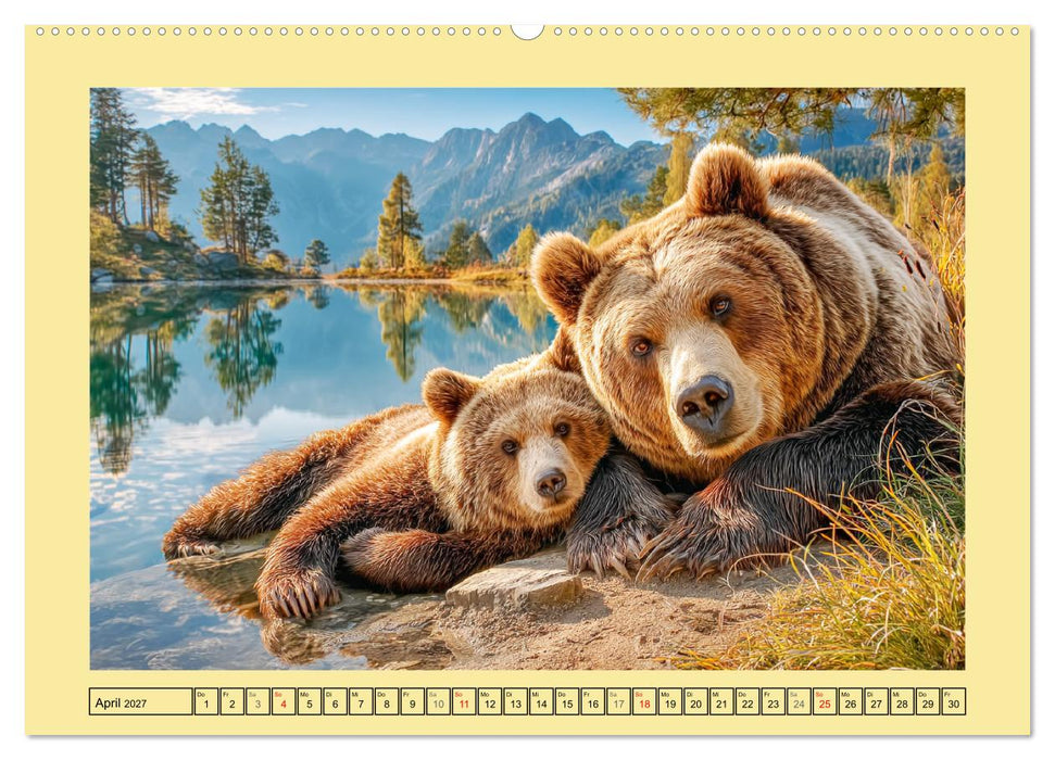 Im Herz der Wildnis. Die beeindruckende Stärke und Stille der Bären (CALVENDO Premium Wandkalender 2027)