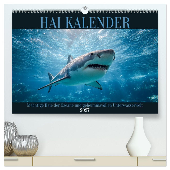 Hai Kalender - Mächtige Haie der Ozeane und geheimnisvollen Unterwasserwelt (CALVENDO Premium Wandkalender 2027)