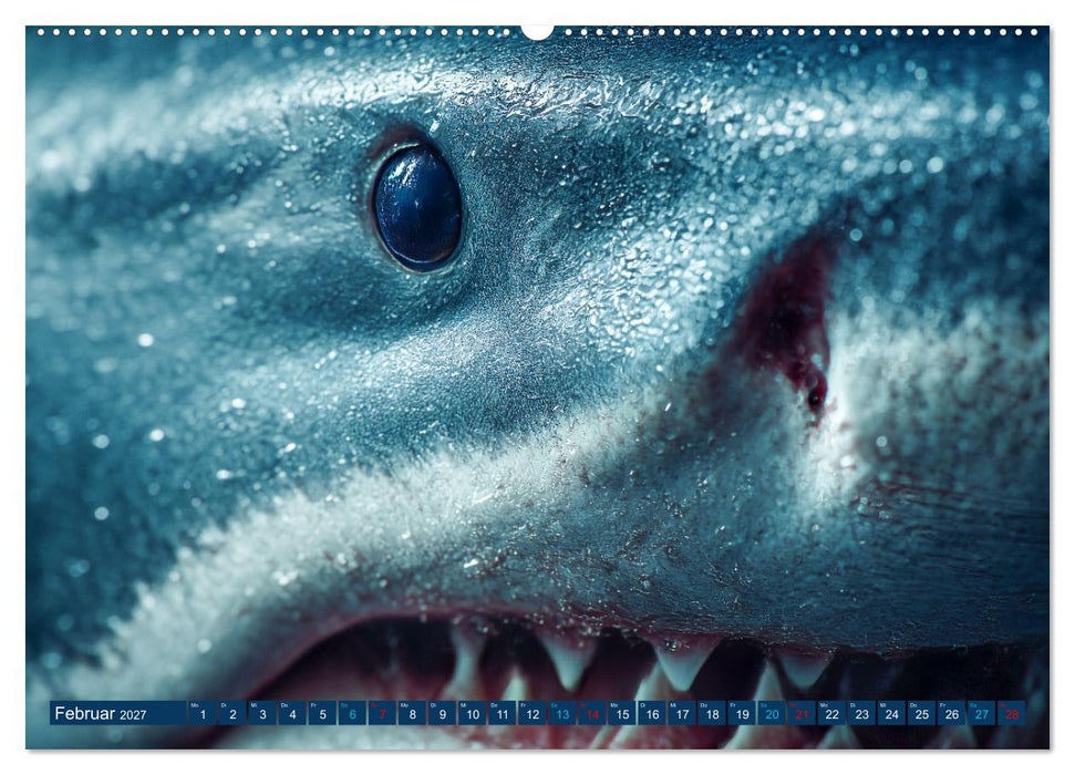 Hai Kalender - Mächtige Haie der Ozeane und geheimnisvollen Unterwasserwelt (CALVENDO Premium Wandkalender 2027)