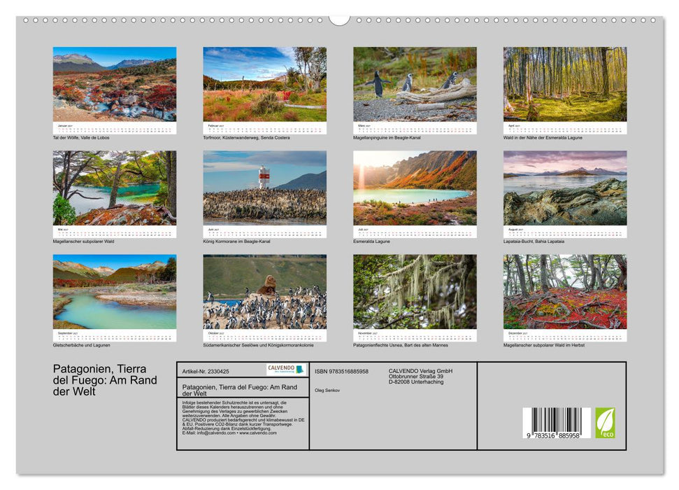 Patagonien, Tierra del Fuego: Am Rand der Welt (CALVENDO Premium Wandkalender 2027)