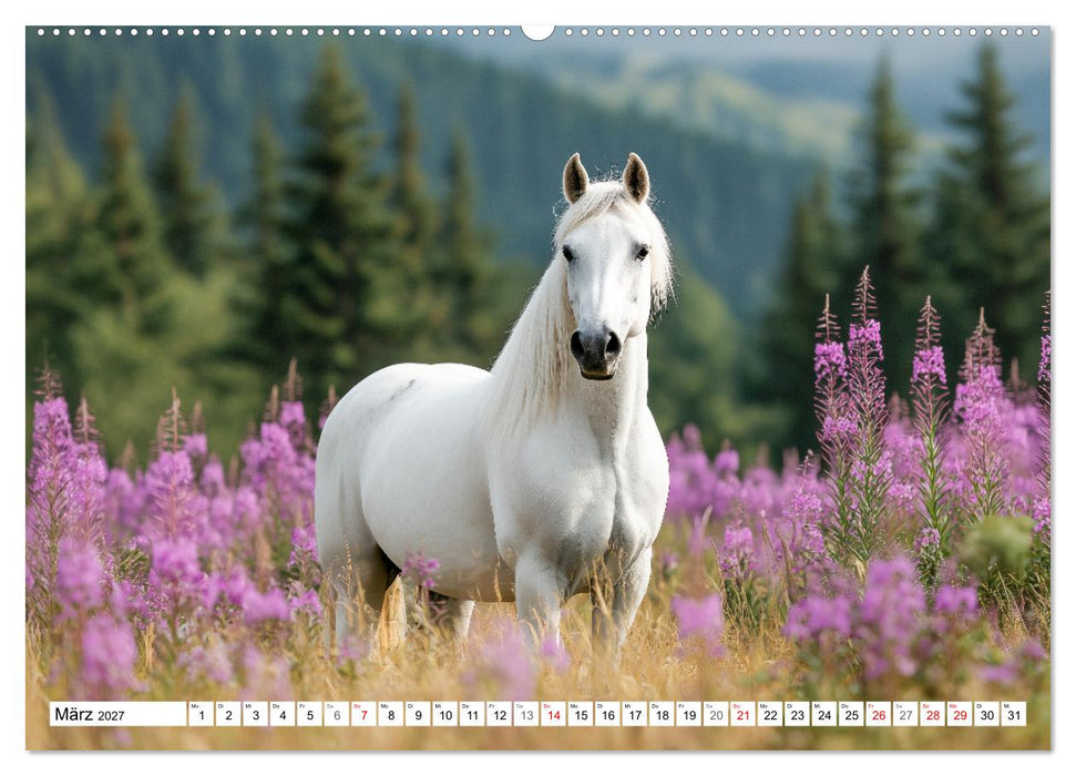 Pferde in freier Natur (CALVENDO Premium Wandkalender 2027)