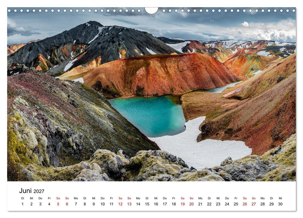 Island, Landmannalaugar: Regenbogenberge (CALVENDO Wandkalender 2027)