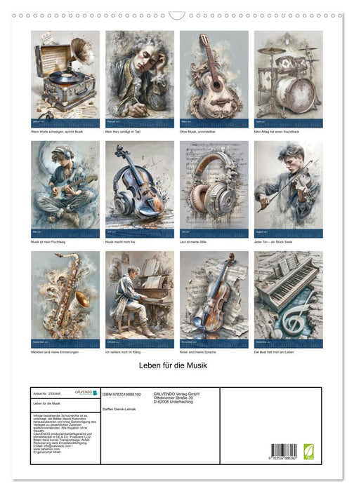Leben für die Musik (CALVENDO Wandkalender 2027)