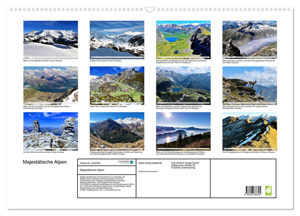 Majestätische Alpen (CALVENDO Wandkalender 2027)