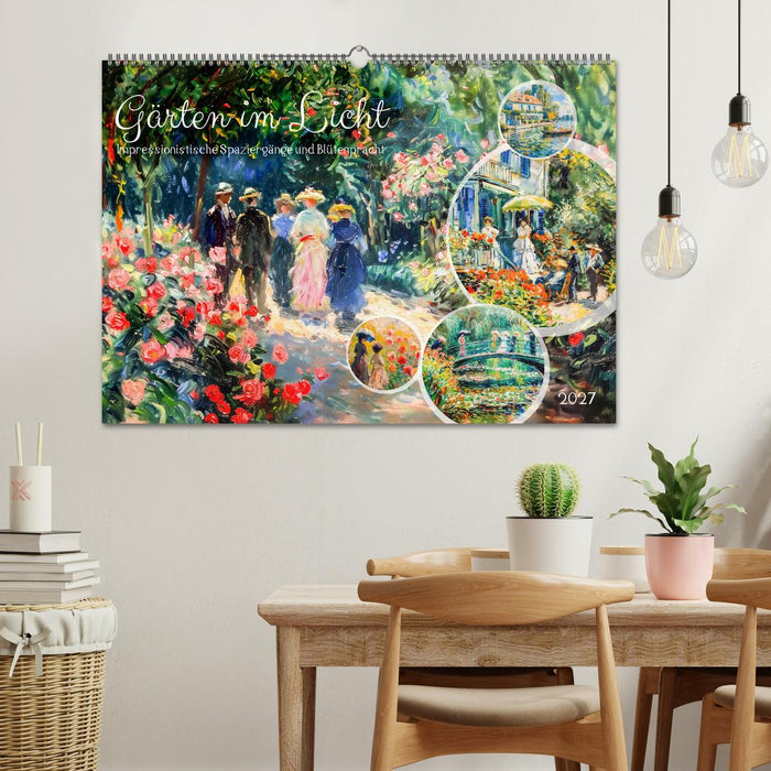 Gärten im Licht - Impressionistische Spaziergänge mit Blütenpracht (CALVENDO Wandkalender 2027)