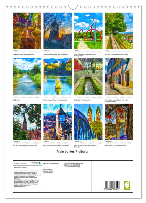 Mein buntes Freiburg (CALVENDO Wandkalender 2027)
