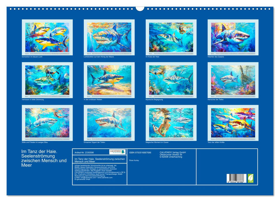 Im Tanz der Haie. Seelenströmung zwischen Mensch und Meer (CALVENDO Wandkalender 2027)