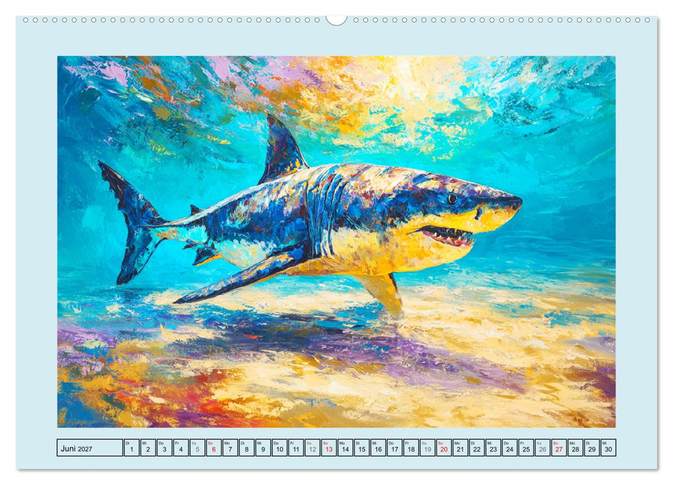 Im Tanz der Haie. Seelenströmung zwischen Mensch und Meer (CALVENDO Wandkalender 2027)