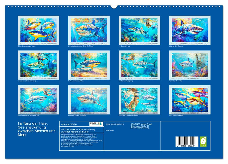 Im Tanz der Haie. Seelenströmung zwischen Mensch und Meer (CALVENDO Premium Wandkalender 2027)