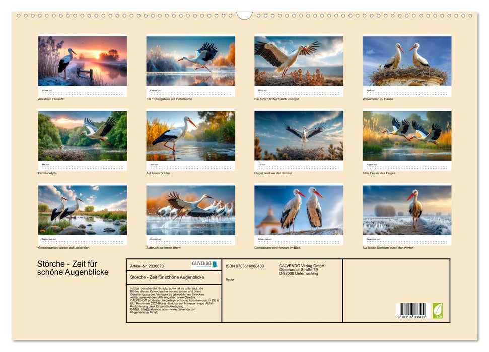 Störche - Zeit für schöne Augenblicke (CALVENDO Wandkalender 2027)