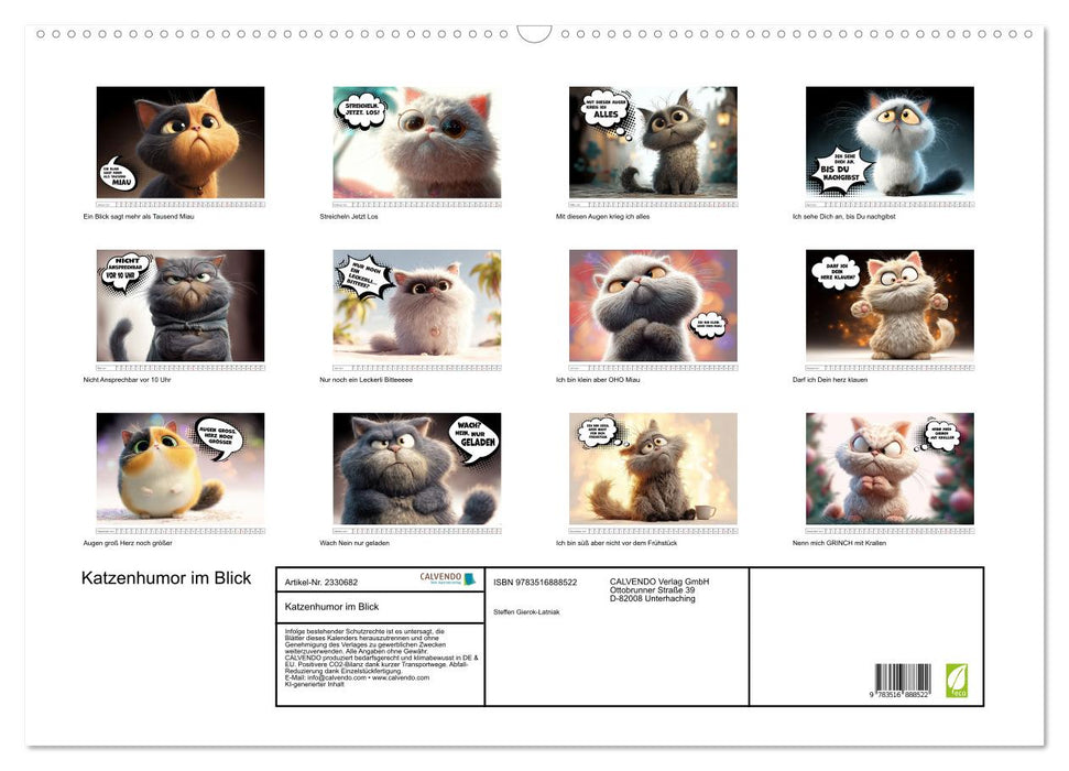 Katzenhumor im Blick (CALVENDO Wandkalender 2027)