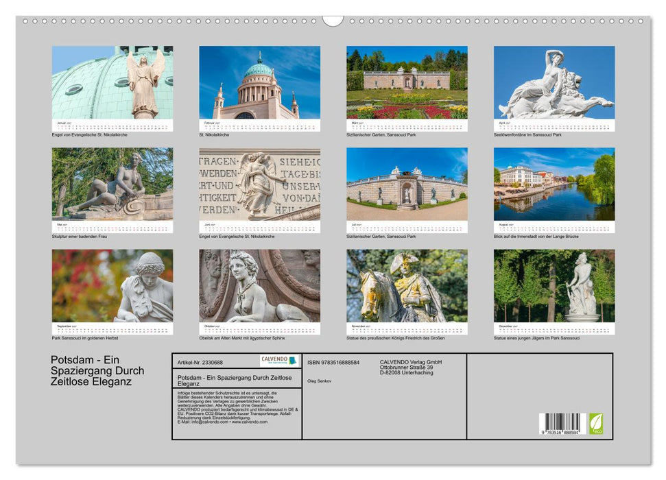 Potsdam - Ein Spaziergang Durch Zeitlose Eleganz (CALVENDO Wandkalender 2027)