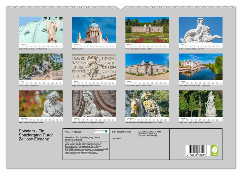 Potsdam - Ein Spaziergang Durch Zeitlose Eleganz (CALVENDO Premium Wandkalender 2027)