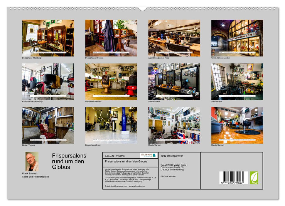 Friseursalons rund um den Globus (CALVENDO Premium Wandkalender 2027)
