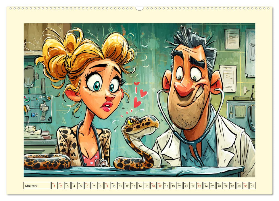 Beim Tierarzt! Tierisch schräge Besuche in der Vetklinik (CALVENDO Wandkalender 2027)
