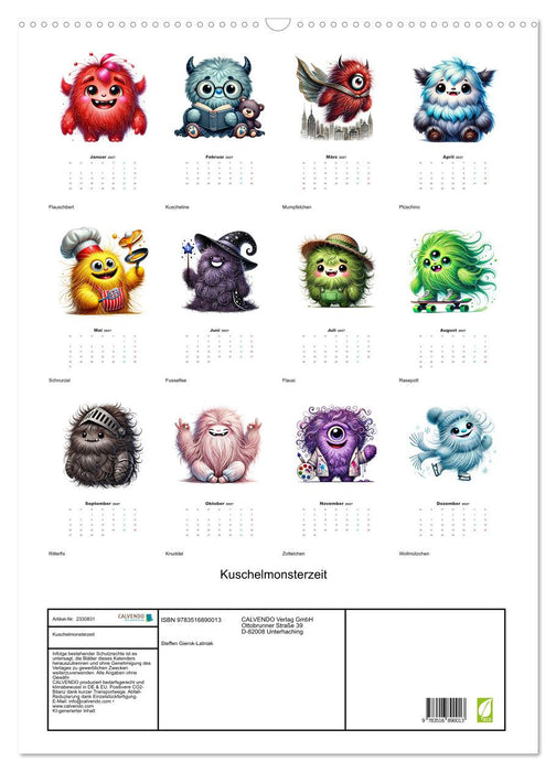 Kuschelmonsterzeit (CALVENDO Wandkalender 2027)