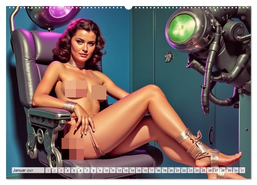 Retro Space Girls - Spicy Galactic Fantasies (CALVENDO Wandkalender 2027)