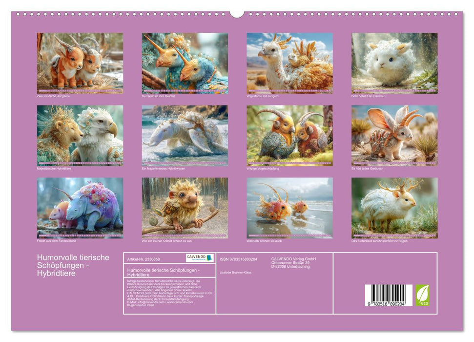 Humorvolle tierische Schöpfungen - Hybridtiere (CALVENDO Premium Wandkalender 2027)