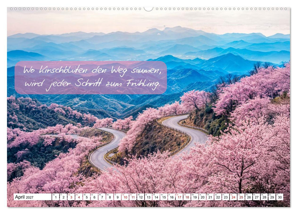 Wege zwischen Asphalt und Himmel - Achtsamkeitskalender mit Weisheiten (CALVENDO Premium Wandkalender 2027)