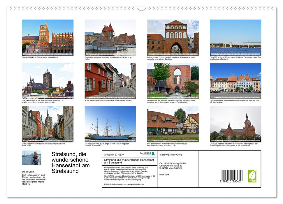 Stralsund, die wunderschöne Hansestadt am Strelasund (CALVENDO Premium Wandkalender 2027)