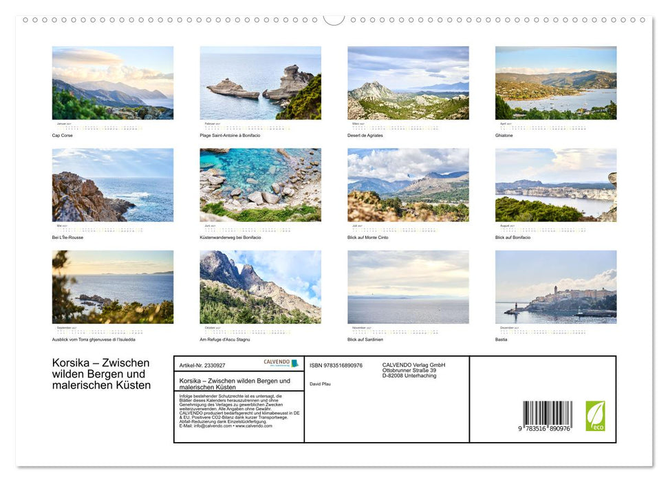 Korsika – Zwischen wilden Bergen und malerischen Küsten (CALVENDO Premium Wandkalender 2027)