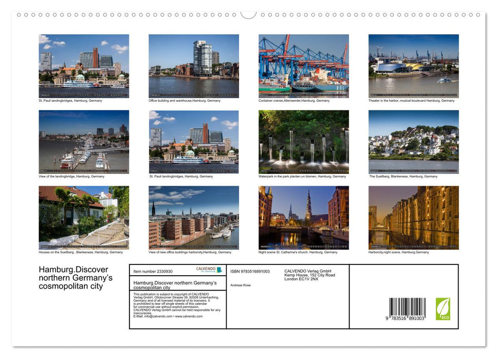Hamburg.Discover northern Germany’s cosmopolitan city (CALVENDO Premium-Calendar 2027)