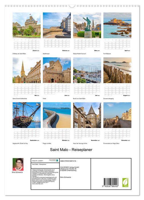 Saint Malo - Reiseplaner (CALVENDO Premium Wandkalender 2027)