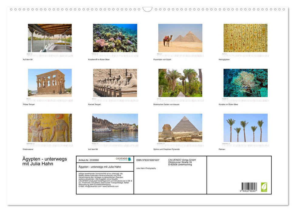 Ägypten - unterwegs mit Julia Hahn (CALVENDO Wandkalender 2027)