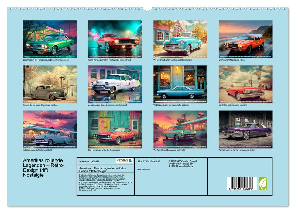 Amerikas rollende Legenden – Retro-Design trifft Nostalgie (CALVENDO Premium Wandkalender 2027)