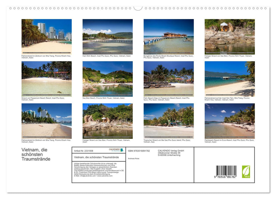 Vietnam, die schönsten Traumstrände (CALVENDO Premium Wandkalender 2027)