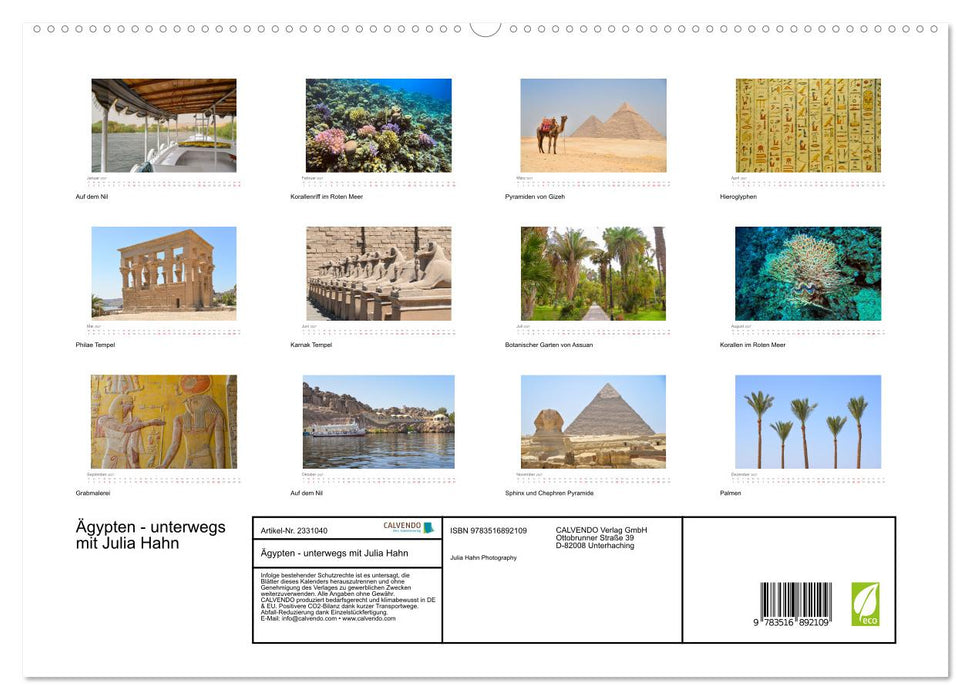Ägypten - unterwegs mit Julia Hahn (CALVENDO Premium Wandkalender 2027)