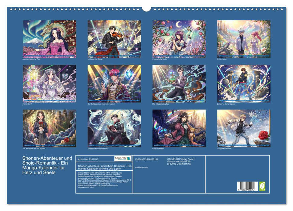 Shonen-Abenteuer und Shojo-Romantik - Ein Manga-Kalender für Herz und Seele (CALVENDO Wandkalender 2027)