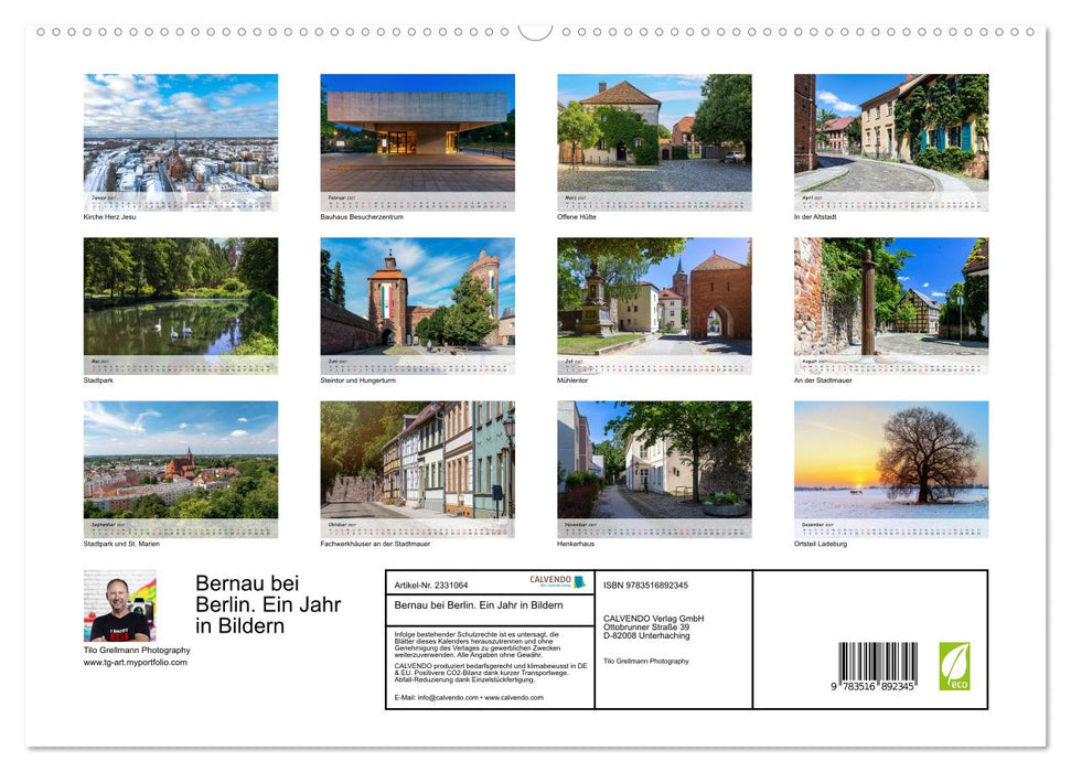 Bernau bei Berlin. Ein Jahr in Bildern (CALVENDO Premium Wandkalender 2027)