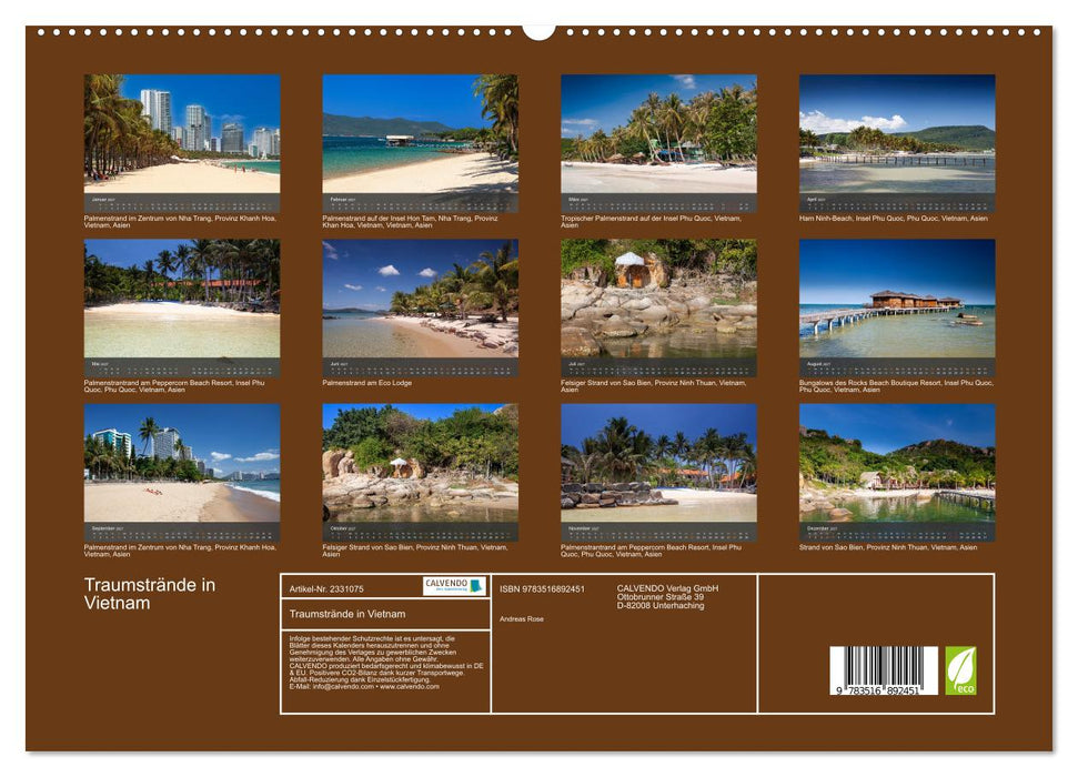 Traumstrände in Vietnam (CALVENDO Premium Wandkalender 2027)