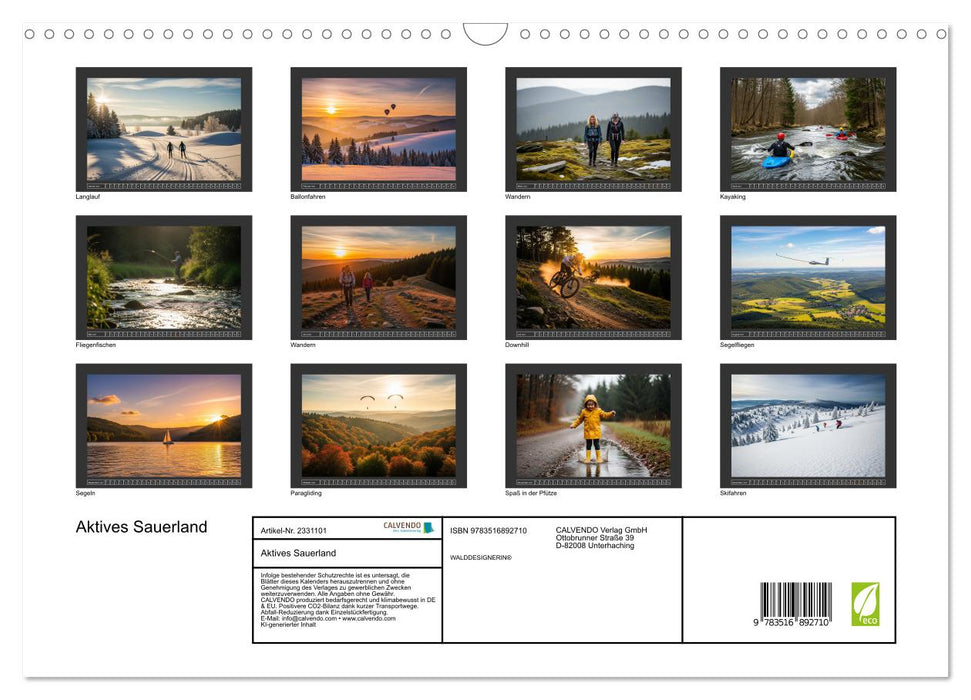 Aktives Sauerland (CALVENDO Wandkalender 2027)