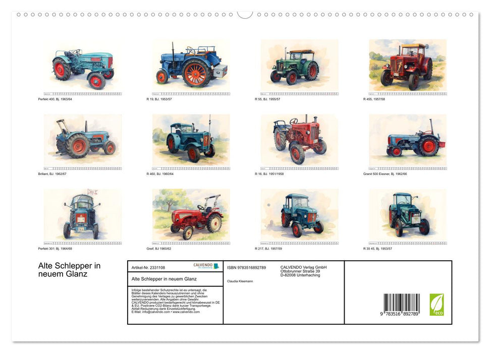 Alte Schlepper in neuem Glanz (CALVENDO Premium Wandkalender 2027)