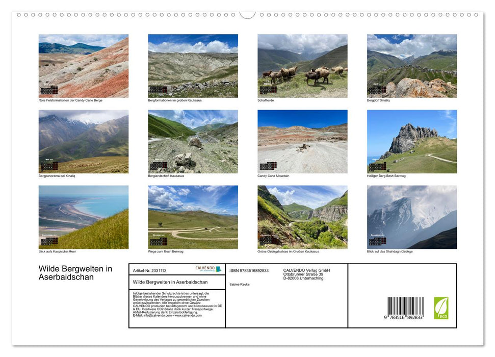 Wilde Bergwelten in Aserbaidschan (CALVENDO Premium Wandkalender 2027)