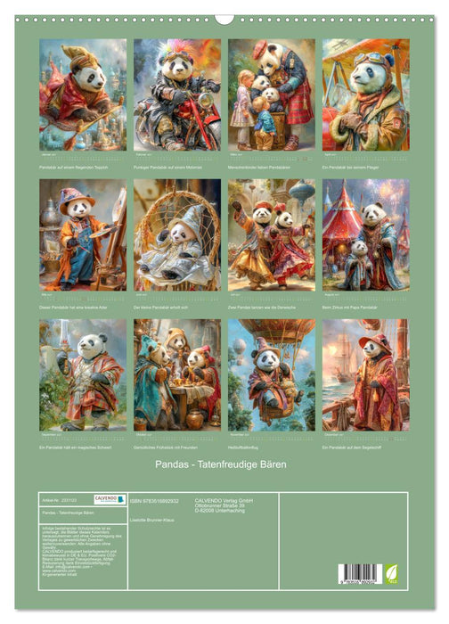 Pandas - Tatenfreudige Bären (CALVENDO Wandkalender 2027)