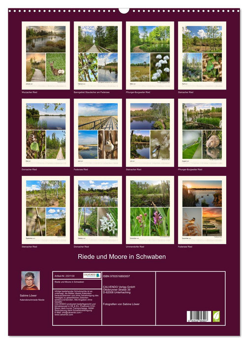 Riede und Moore in Schwaben (CALVENDO Wandkalender 2027)