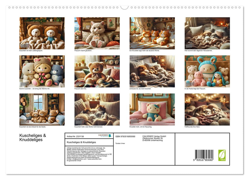 Kuscheliges & Knuddeliges (CALVENDO Premium Wandkalender 2027)