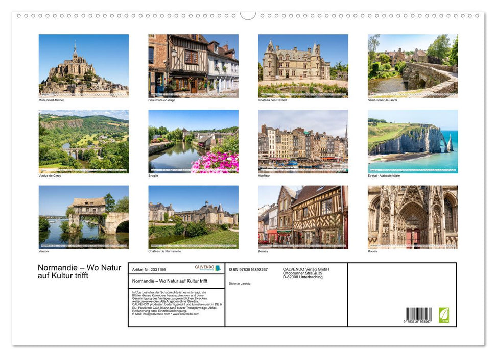 Normandie – Wo Natur auf Kultur trifft (CALVENDO Wandkalender 2027)