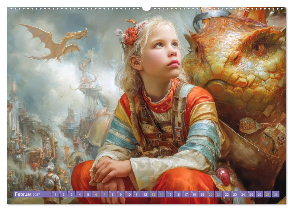 Kinderwelten - Realität trifft Traum (CALVENDO Premium Wandkalender 2027)