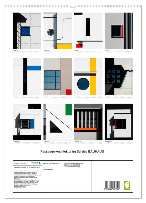 Fassaden-Architektur im Stil des BAUHAUS (CALVENDO Premium Wandkalender 2027)