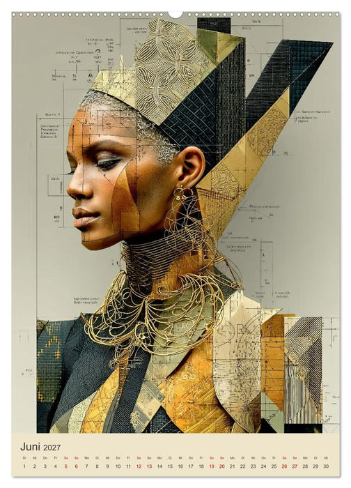 Afrikanische Anmut in Geometrie (CALVENDO Wandkalender 2027)