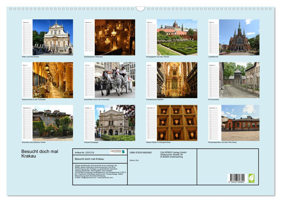 Besucht doch mal Krakau (CALVENDO Wandkalender 2027)
