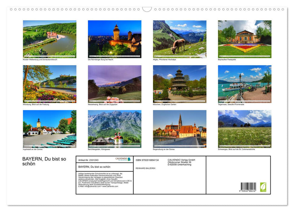 BAYERN, Du bist so schön (CALVENDO Wandkalender 2027)